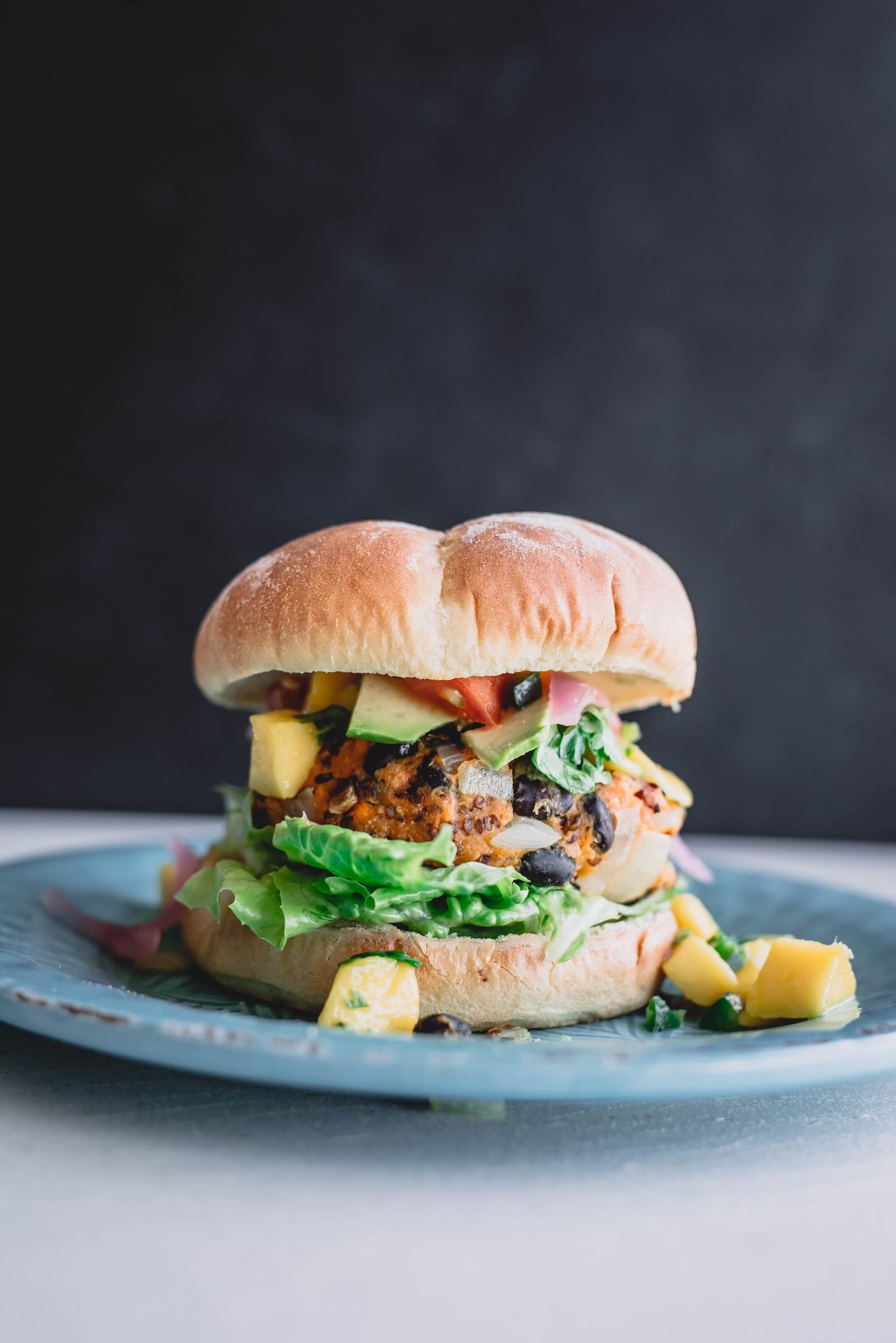 Veggie Burgers with Avocado Green Harissa